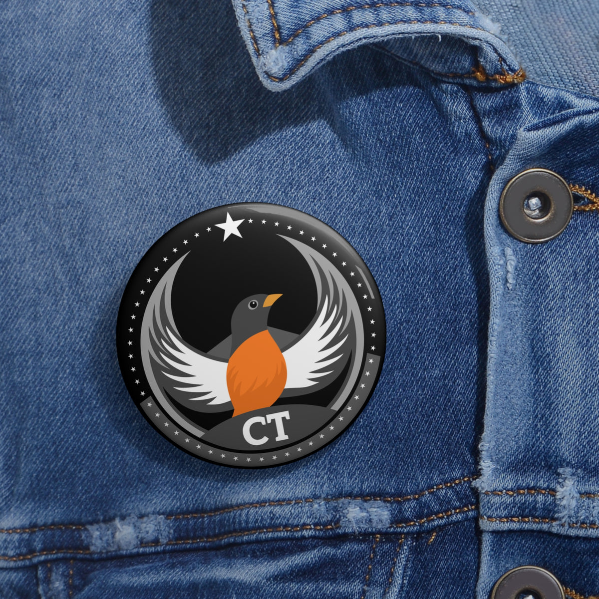 Bird Rebels Pin Button – CT – Dark