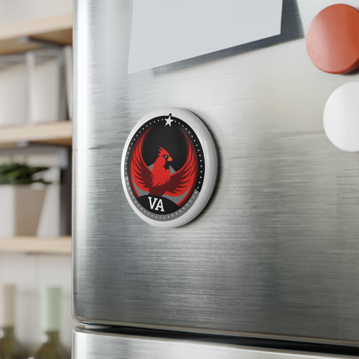 Bird Rebels Round Button Magnet – VA – Dark