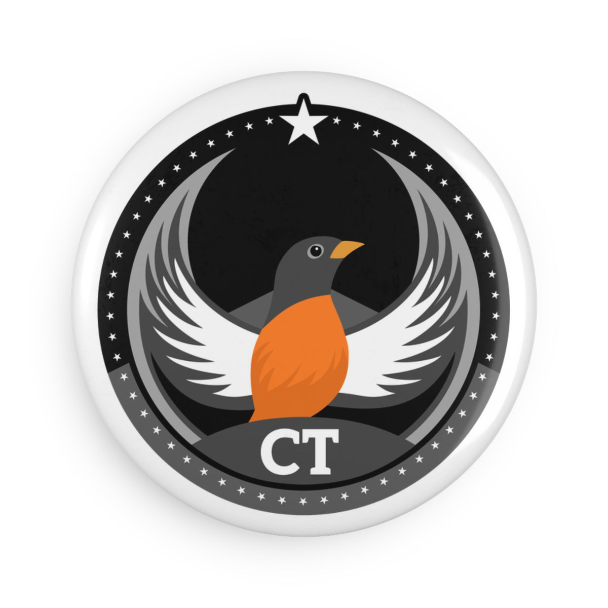 Bird Rebels Round Button Magnet – CT – Dark