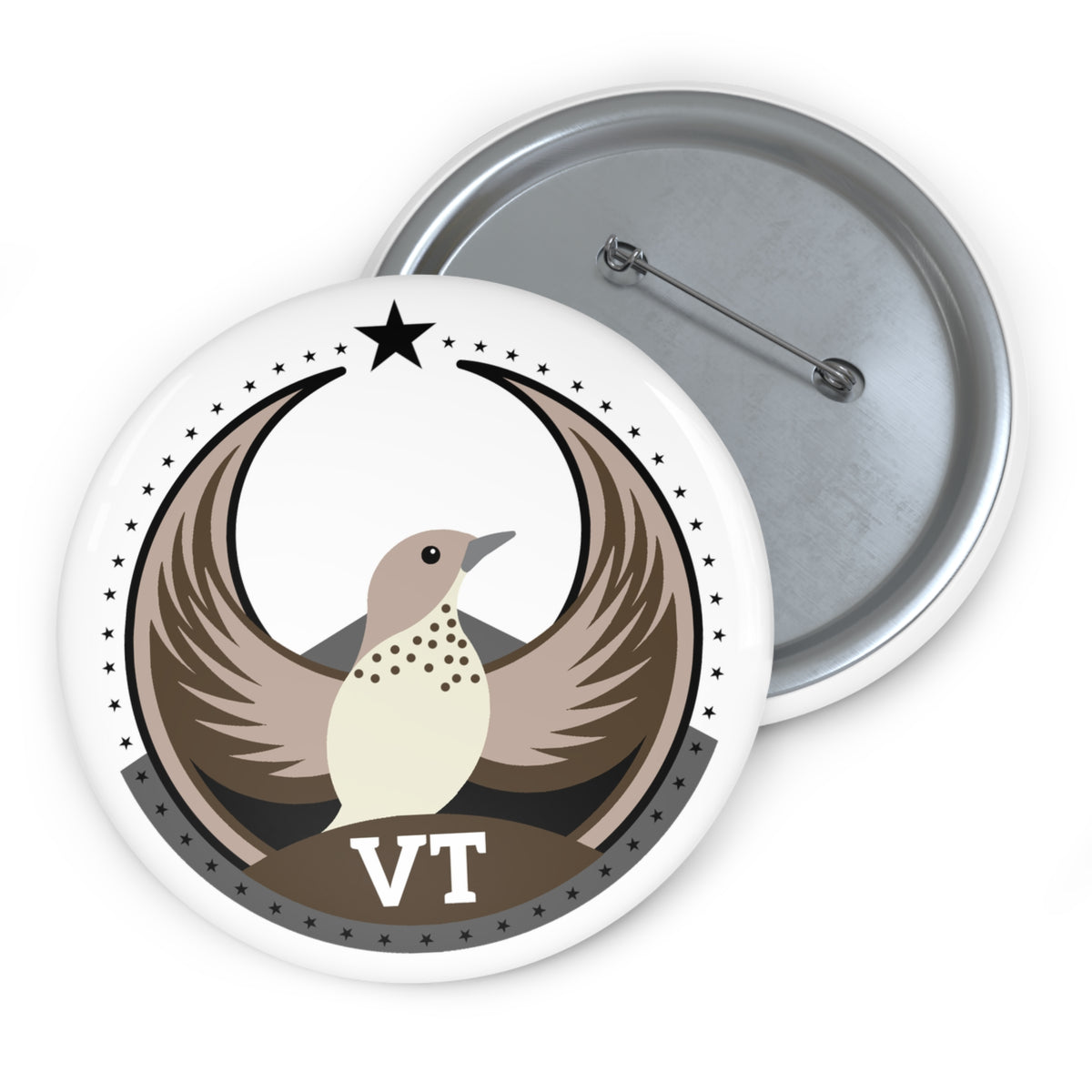 Bird Rebels Custom Pin Button – VT – Light