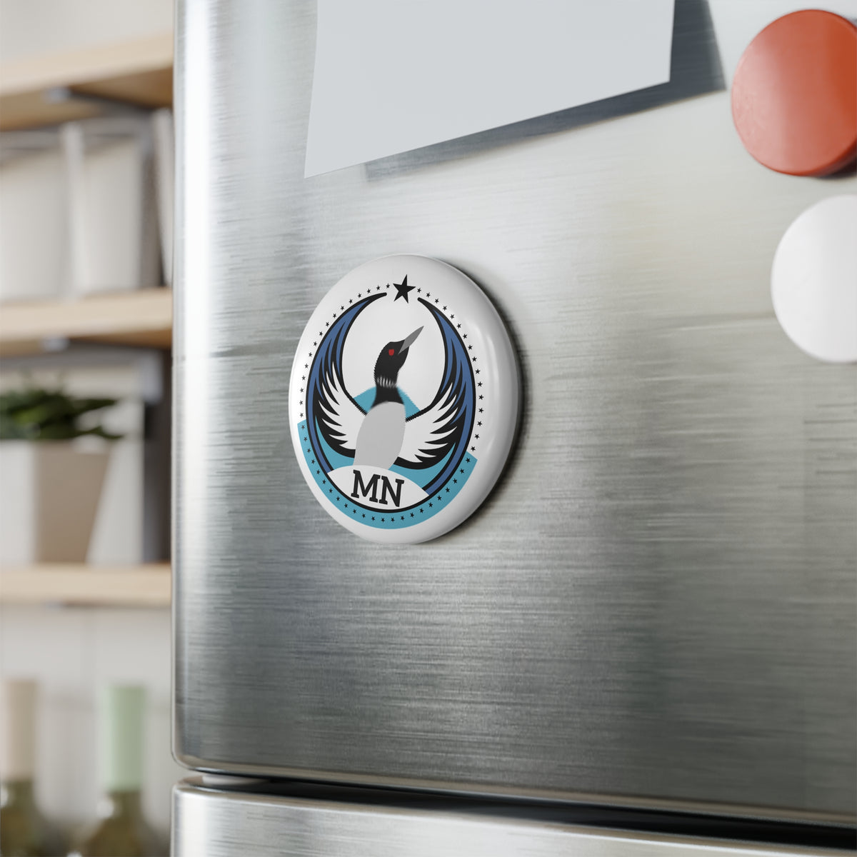 Bird Rebels Round Button Magnet – MN – Light