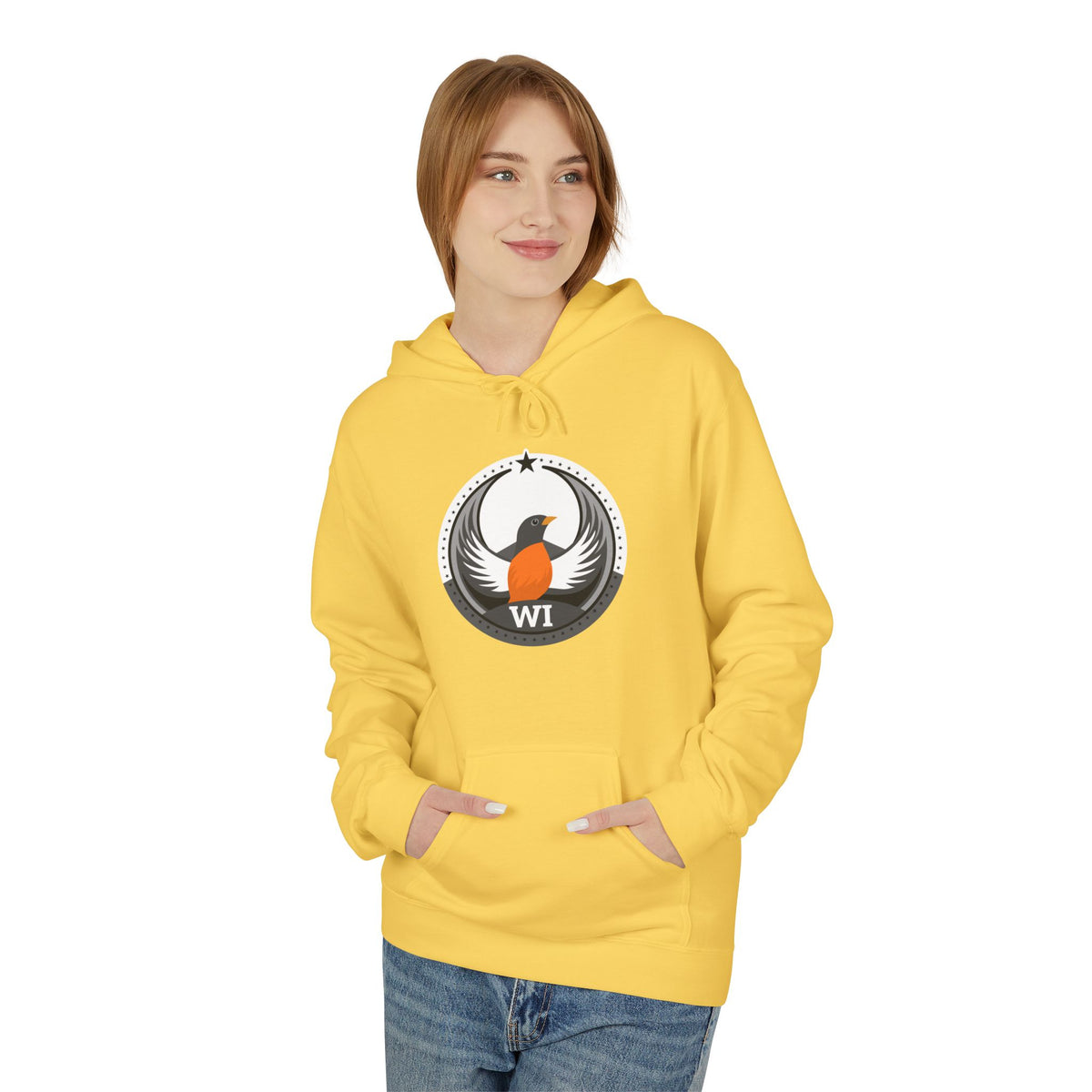 Bird Rebels Midweight Softstyle Fleece Hoodie – WI – Light