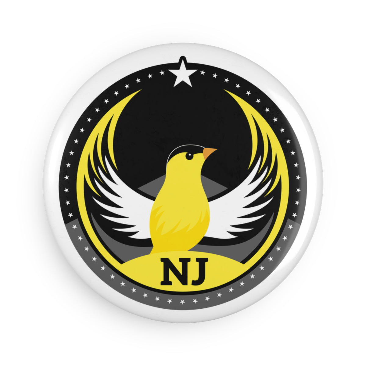 Bird Rebels Round Button Magnet – NJ – Dark