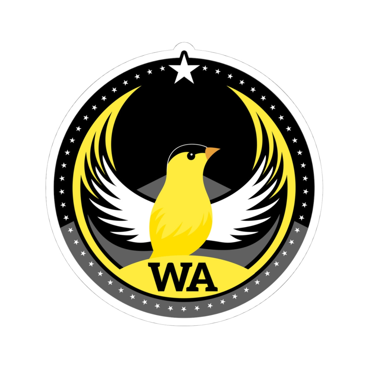 Bird Rebels Kiss-Cut Stickers – WA – Willow Goldfinch – Dark