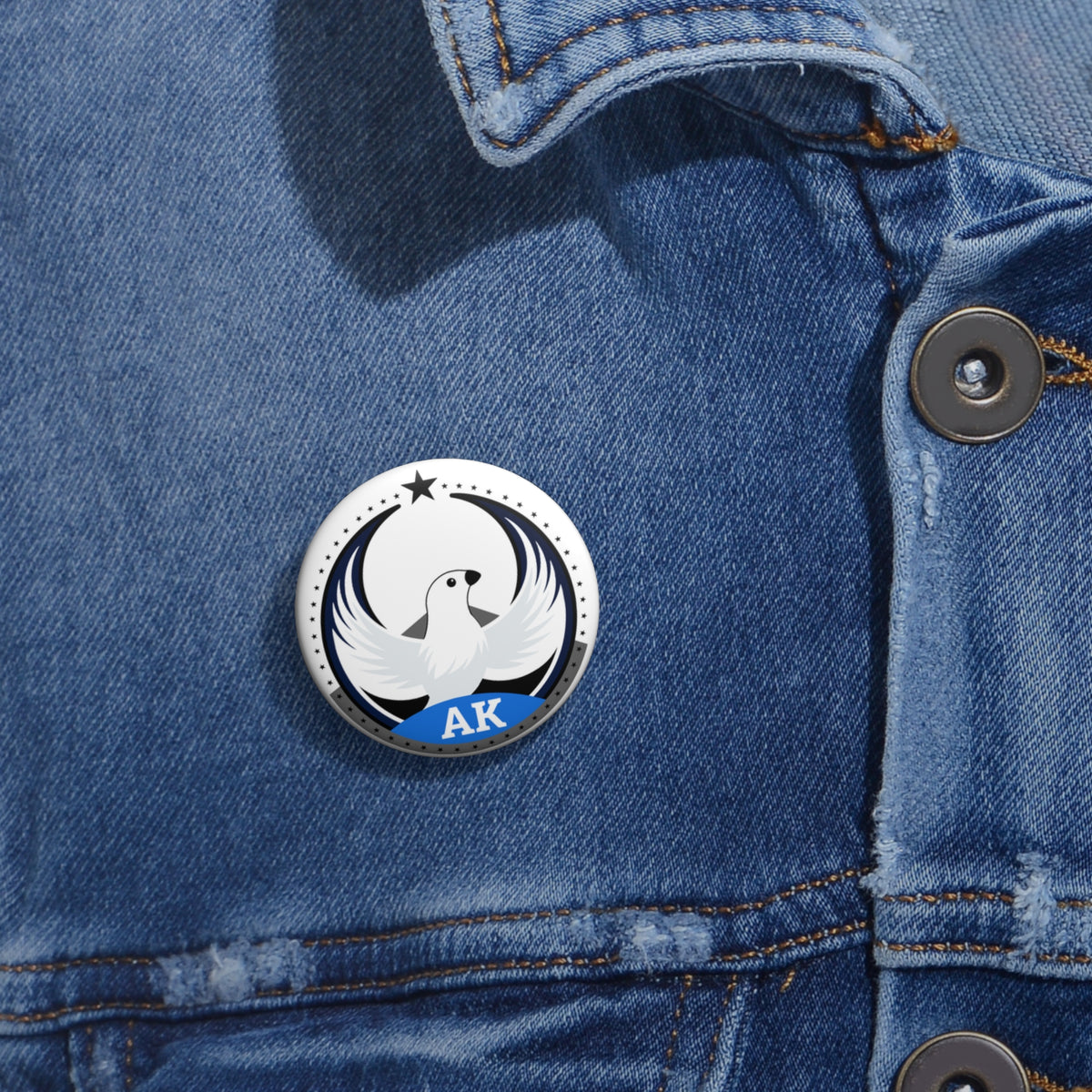 Bird Rebels Custom Pin Button – AK – Light