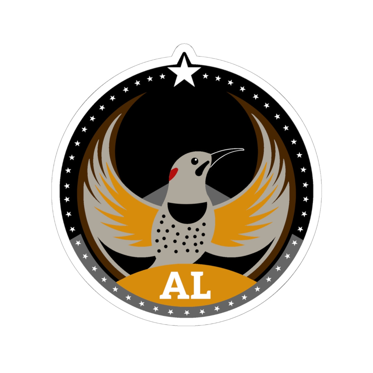 Alabama Yellowhammer Dark Kiss-Cut Sticker | Bird Rebels AL Community Pride Decal