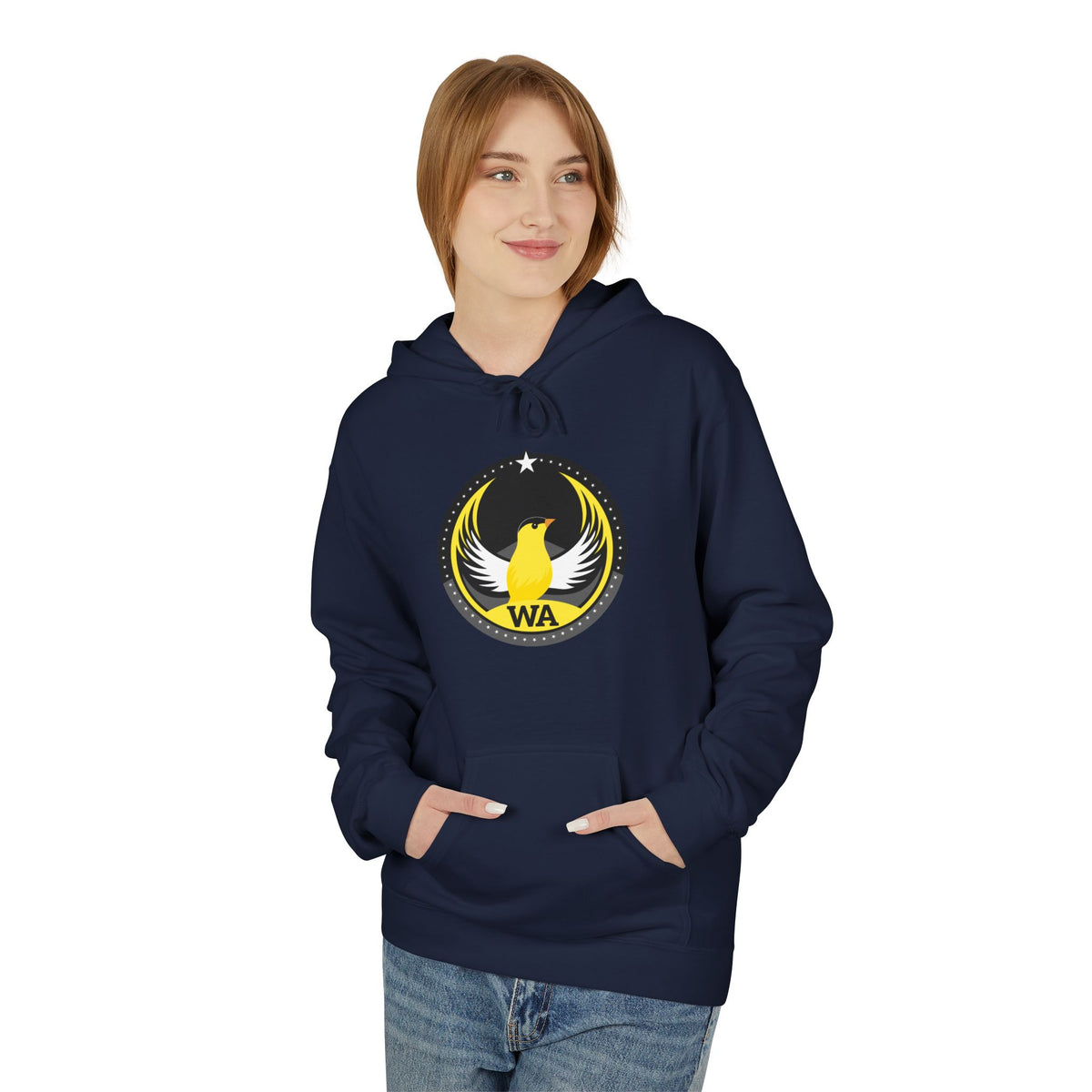 Bird Rebels Midweight Softstyle Fleece Hoodie – WA – Willow Goldfinch – Dark