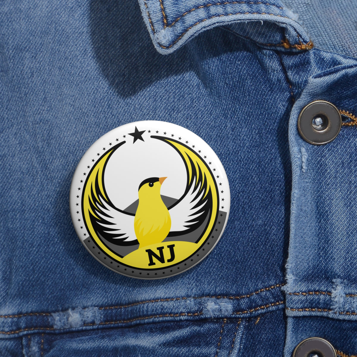Bird Rebels Pin Button – NJ – Light