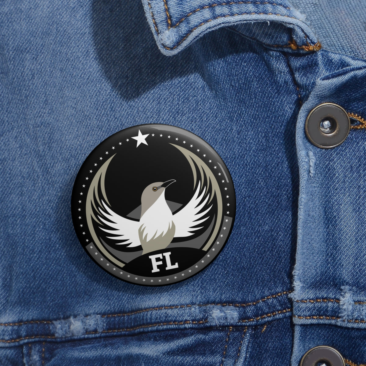 Bird Rebels Pin Button – FL – Dark