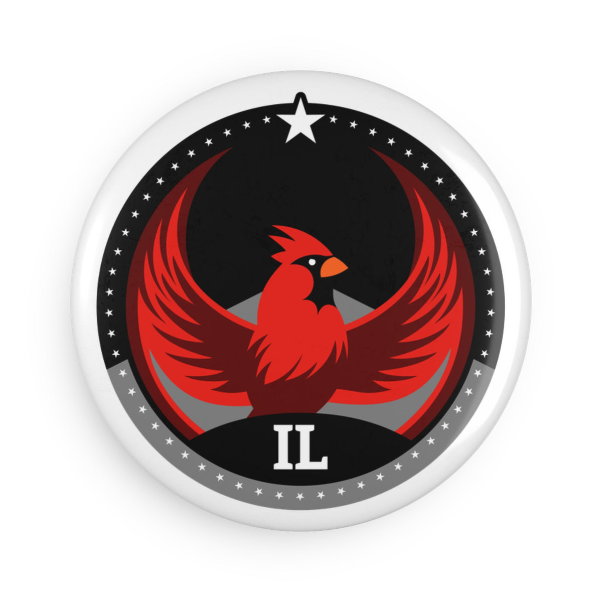 Bird Rebels Round Button Magnet – IL – Dark