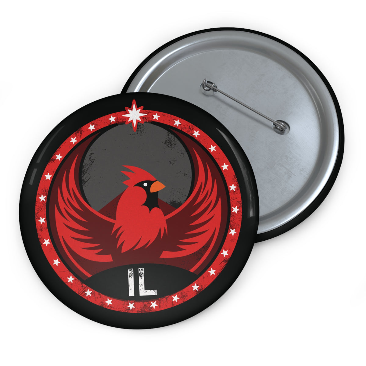 Illinois Cardinal Rebel Pin Button - IL