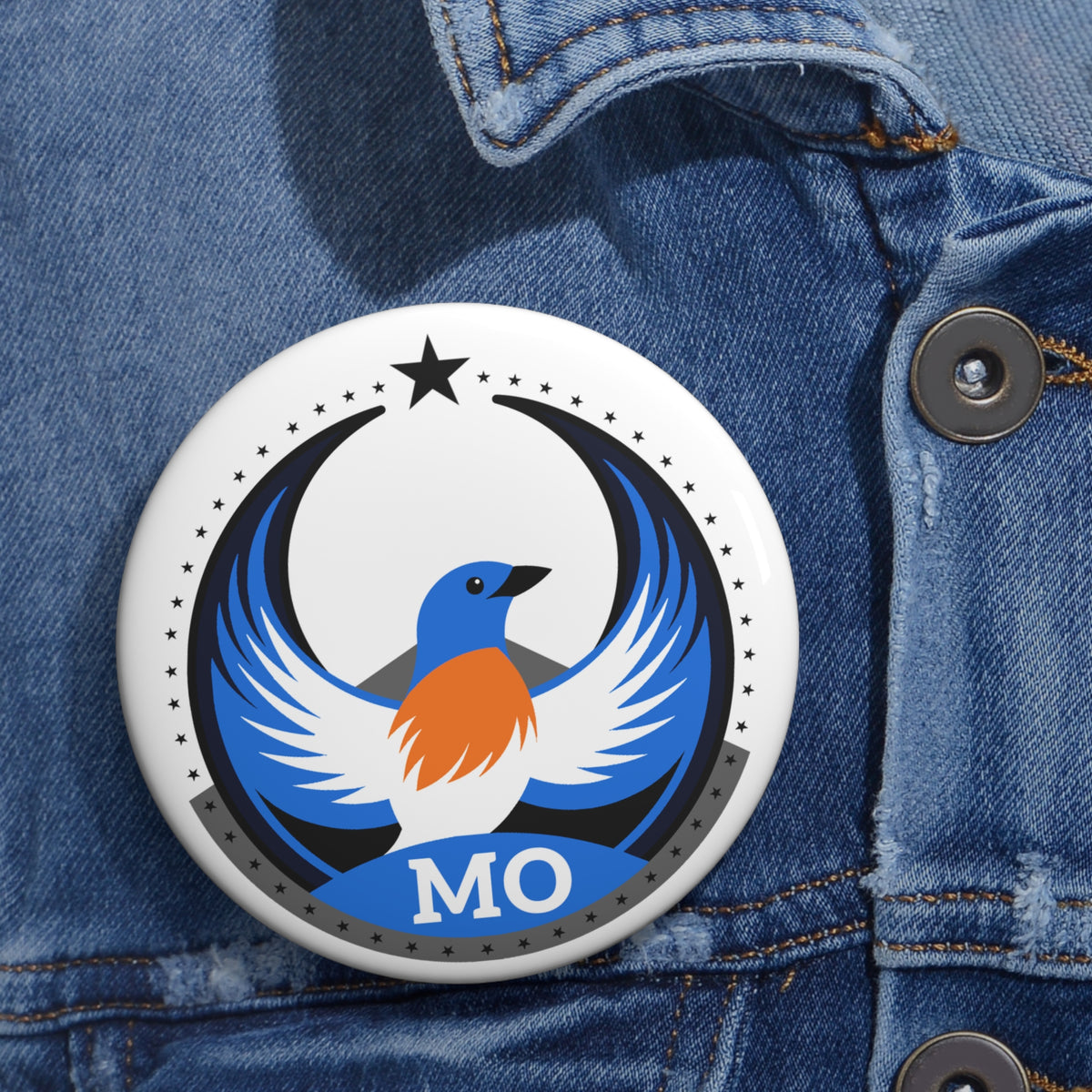 Bird Rebels Custom Pin Button – MO – Light