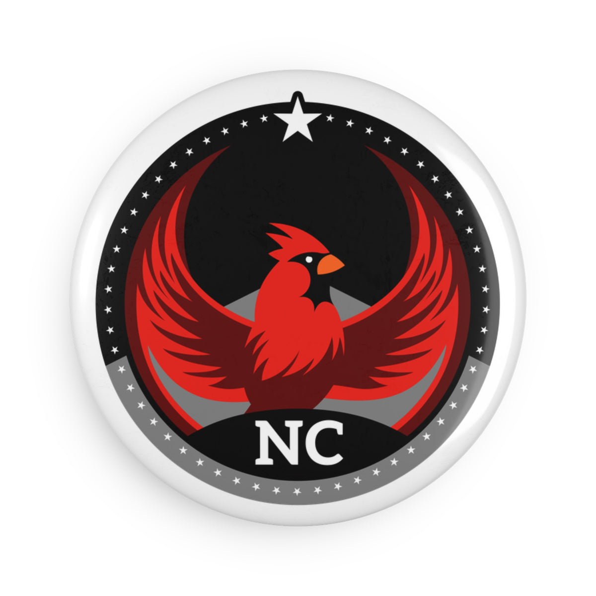 Bird Rebels Round Button Magnet – NC – Dark
