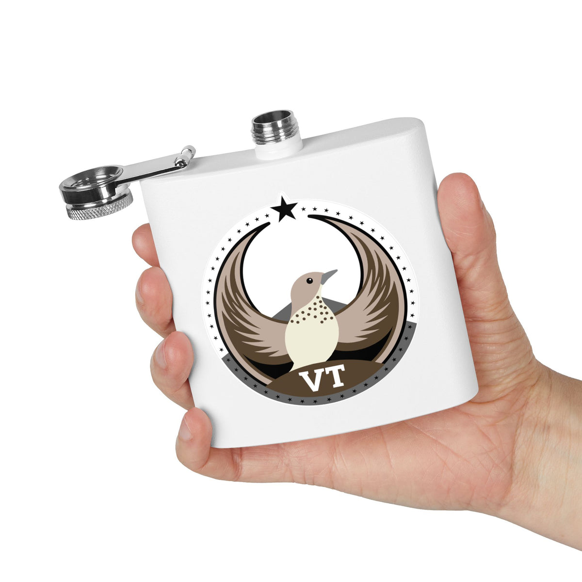 Bird Rebels 6oz Stainless Steel Flask – VT – Light
