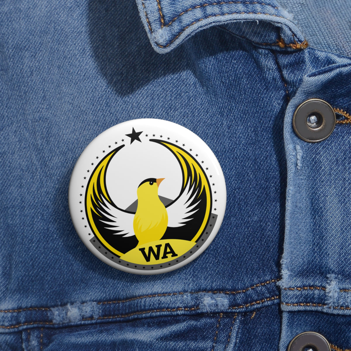 Bird Rebels Custom Pin Button – WA – Light