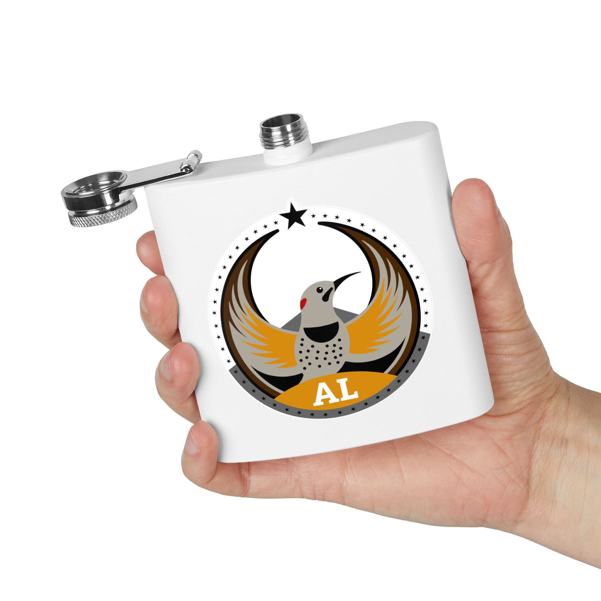 Bird Rebels 6oz Stainless Steel Flask – AL – Light