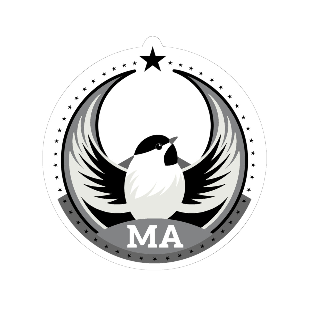 Massachusetts Black-capped Chickadee Light Kiss-Cut Sticker | Bird Rebels MA Community Pride Decal