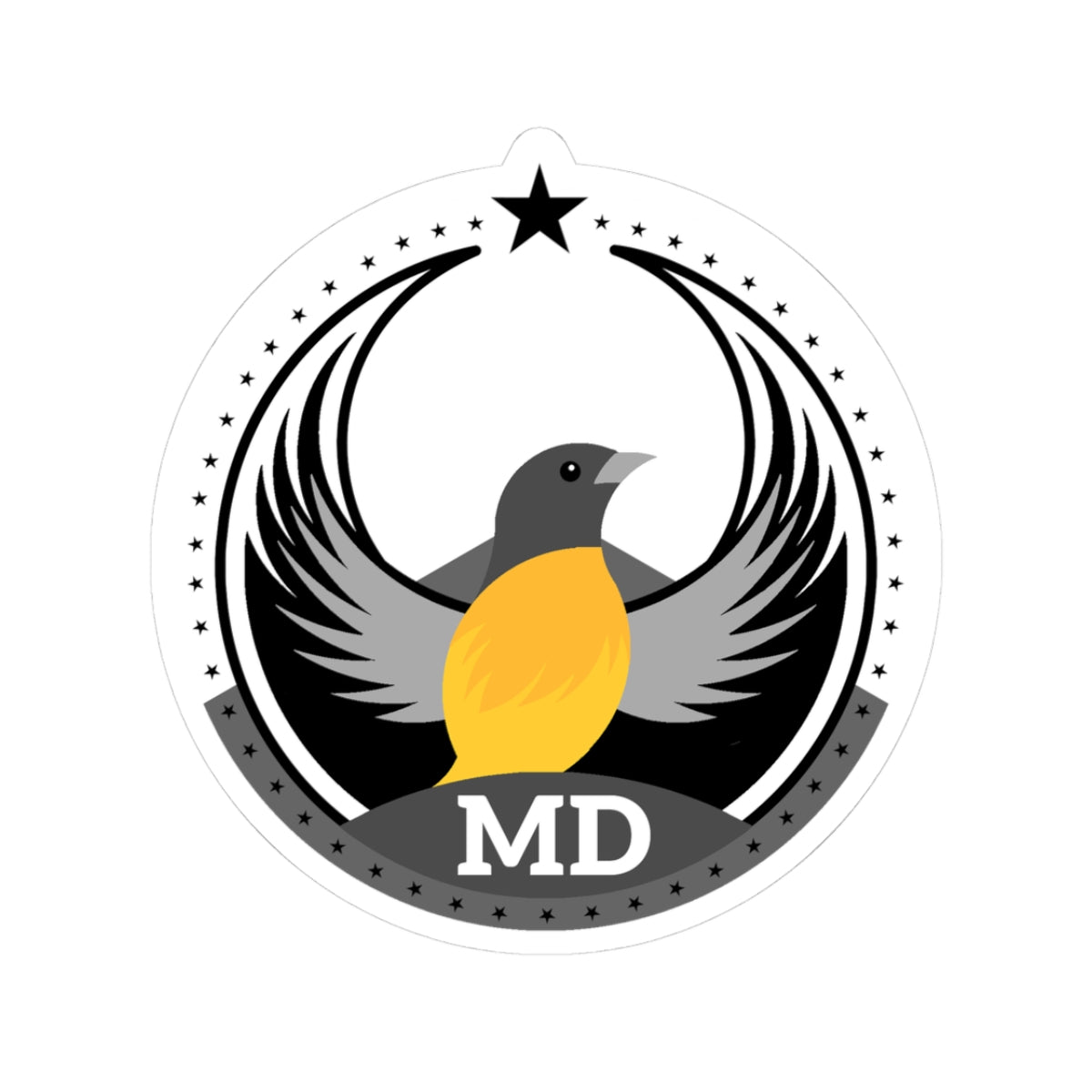 Maryland Baltimore Oriole Light Kiss-Cut Sticker | Bird Rebels MD Community Pride Decal