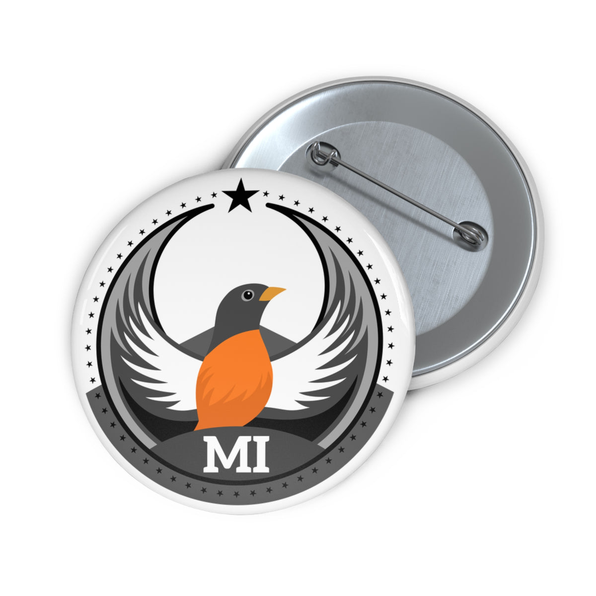 Bird Rebels Pin Button – MI – Light