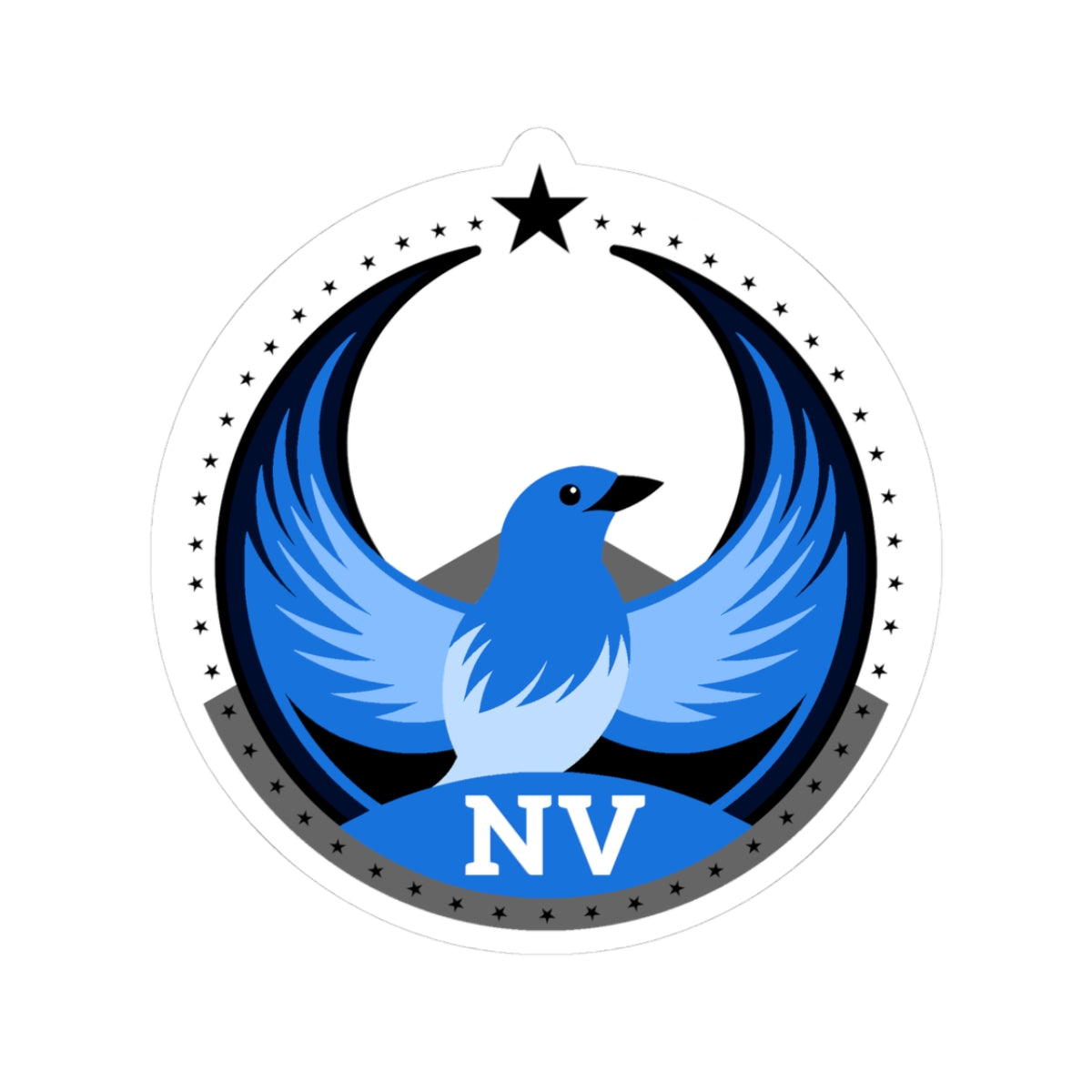 Nevada Mountain Bluebird Light Kiss-Cut Sticker | Bird Rebels NV Community Pride Decal