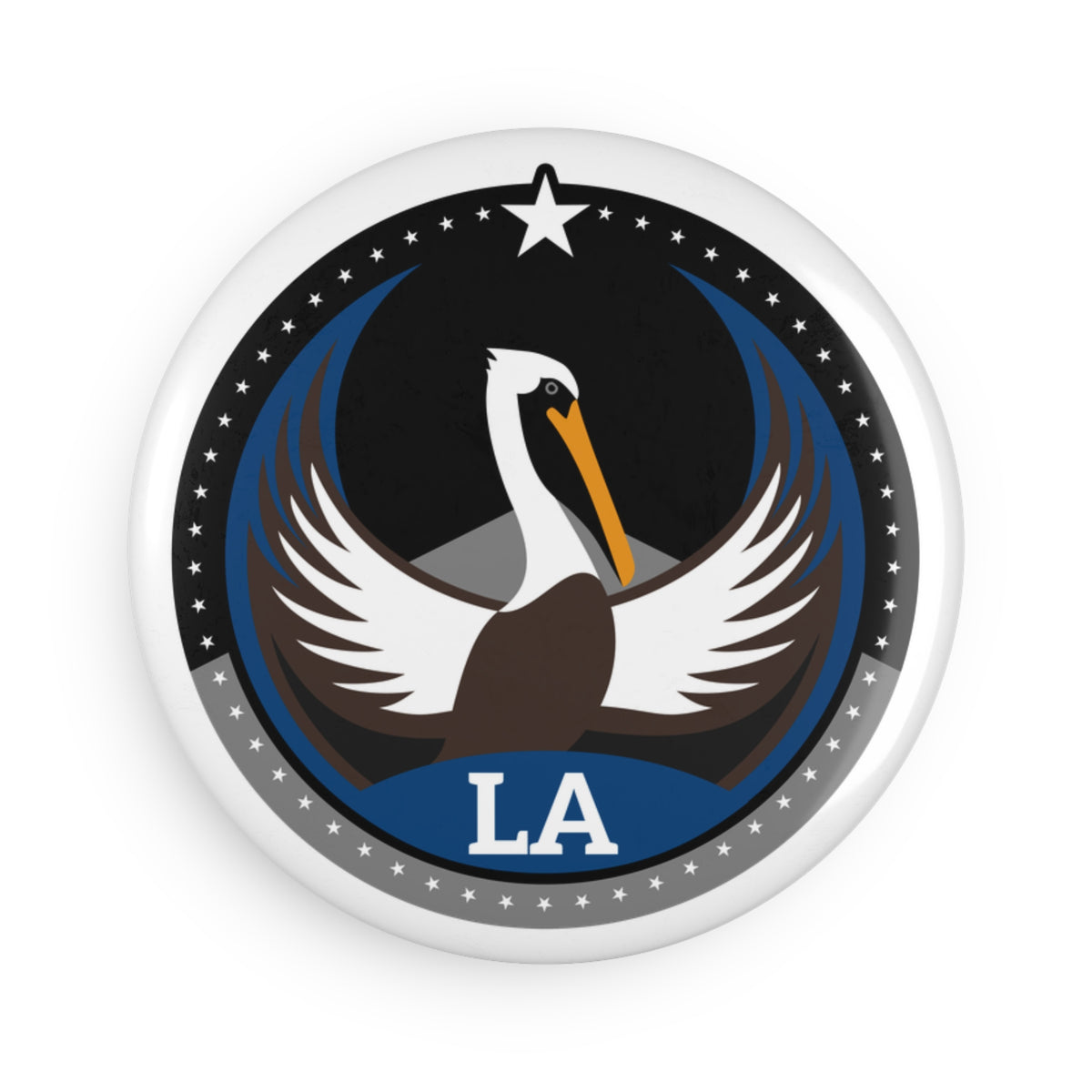 Bird Rebels Round Button Magnet – LA – Dark