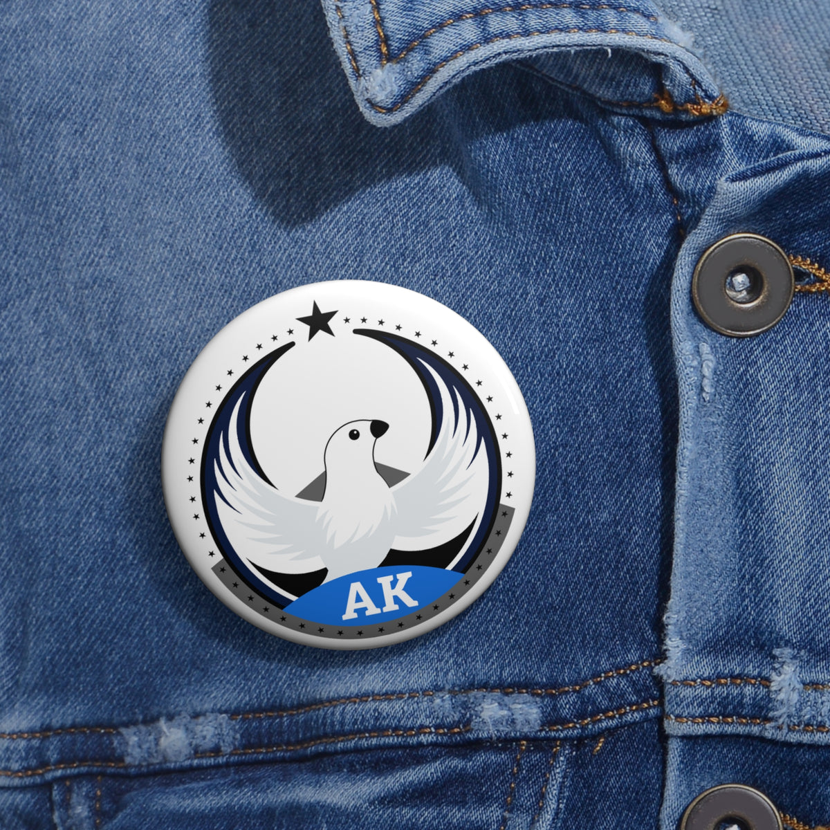 Bird Rebels Custom Pin Button – AK – Light