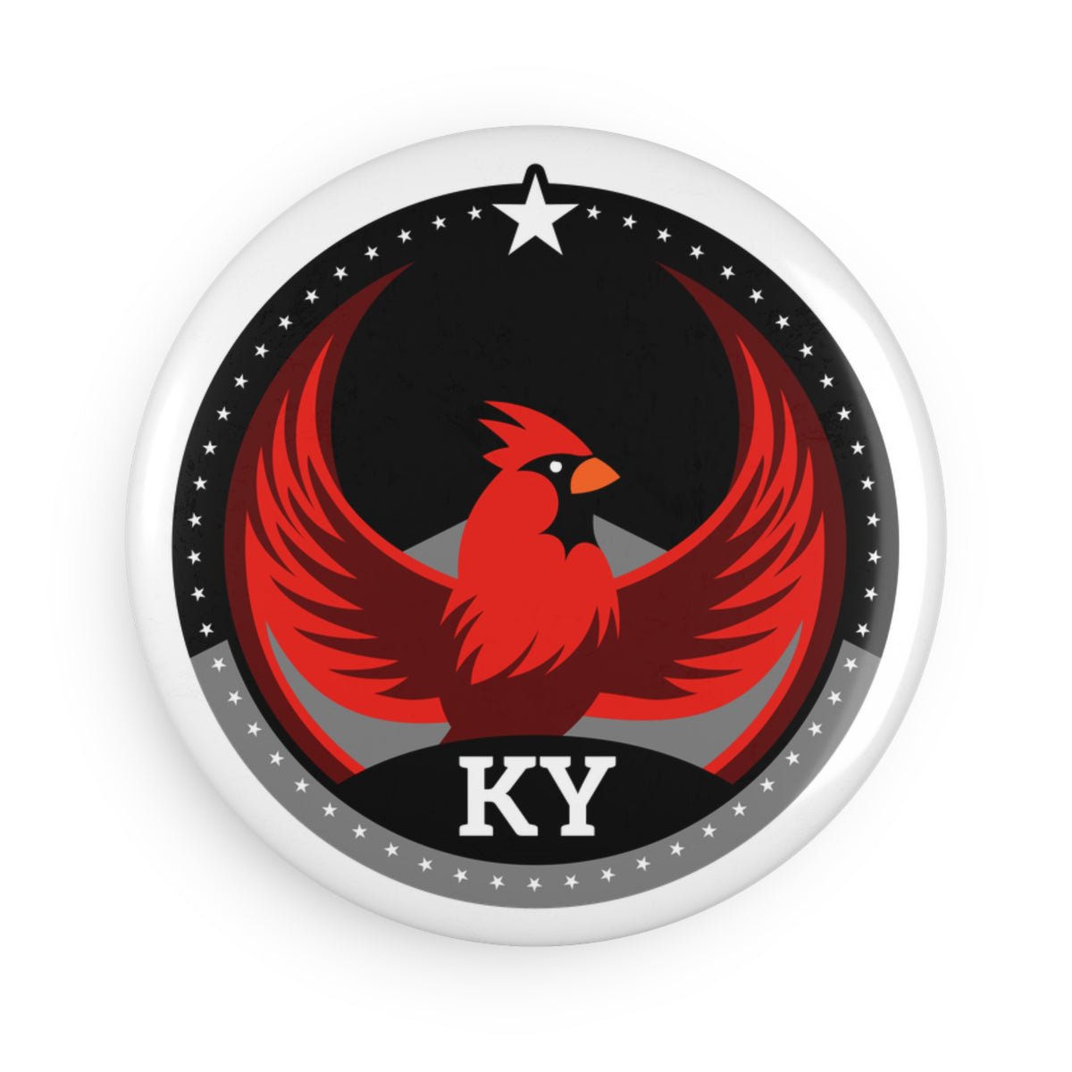 Bird Rebels Round Button Magnet – KY – Dark