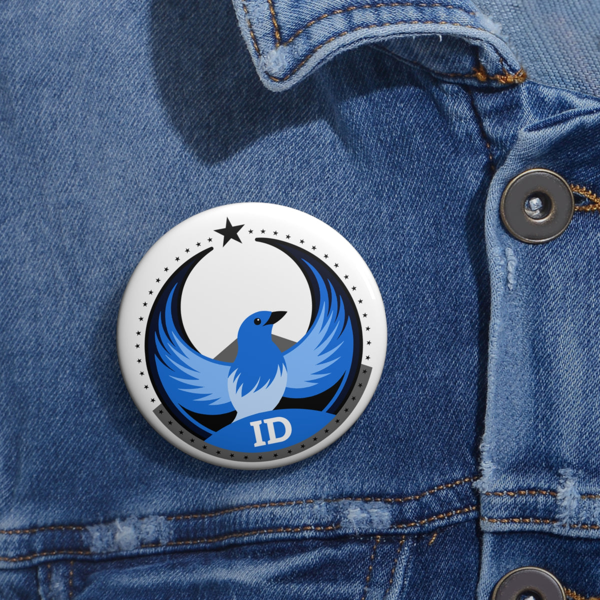 Bird Rebels Custom Pin Button – ID – Light