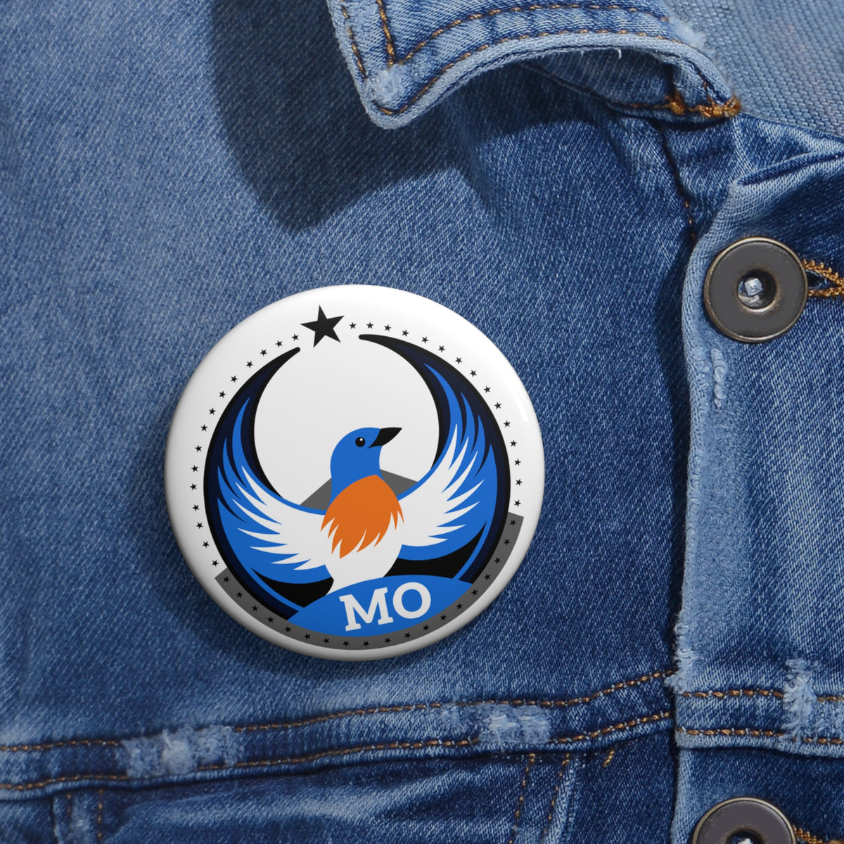 Bird Rebels Custom Pin Button – MO – Light