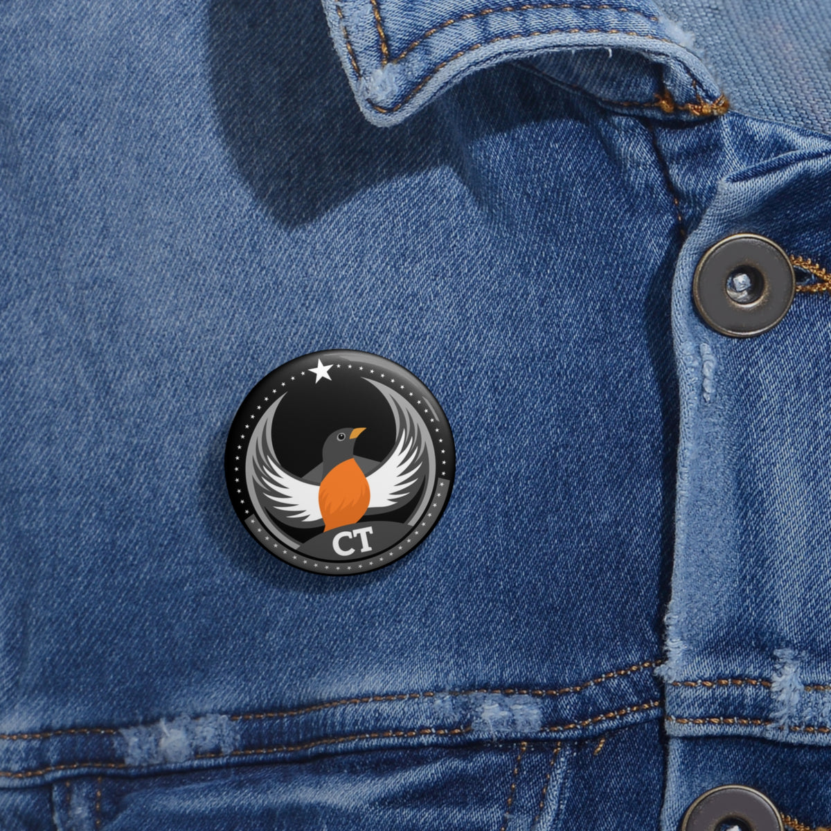 Bird Rebels Pin Button – CT – Dark