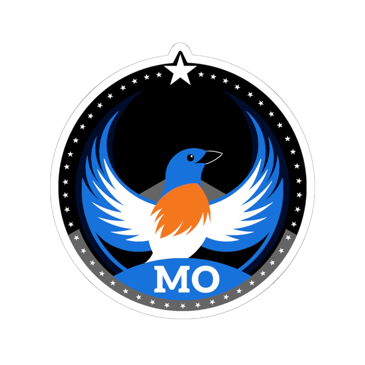 Missouri Eastern Bluebird Dark Kiss-Cut Sticker | Bird Rebels MO Community Pride Decal