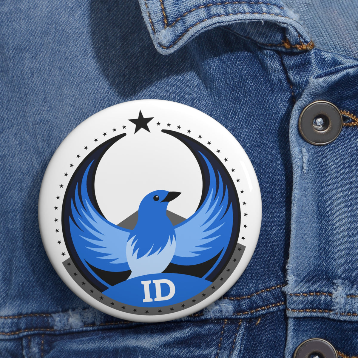 Bird Rebels Custom Pin Button – ID – Light