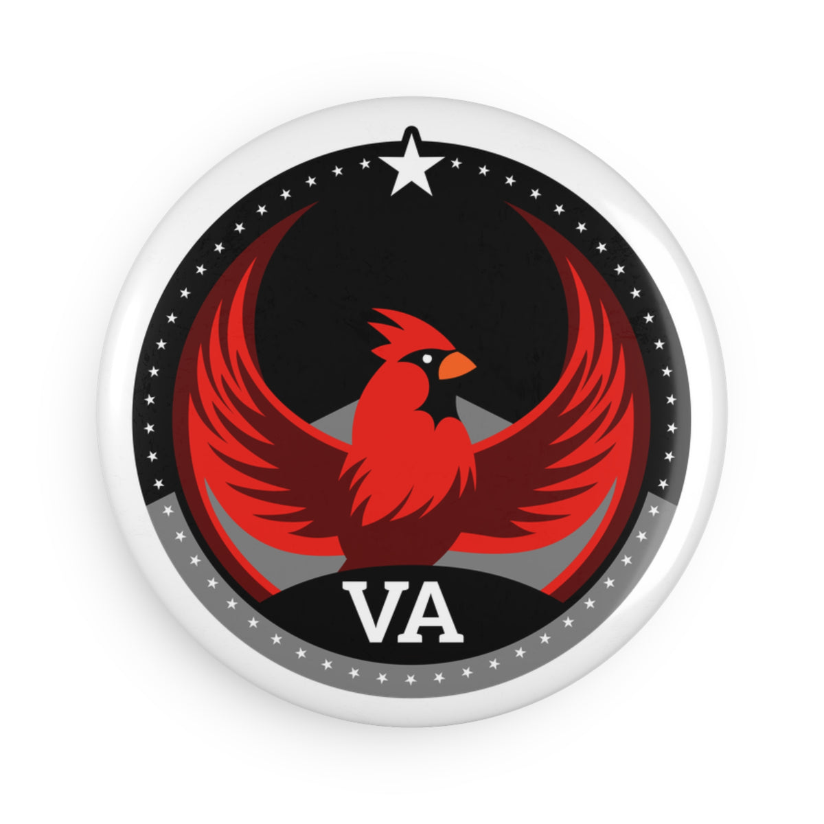 Bird Rebels Round Button Magnet – VA – Dark