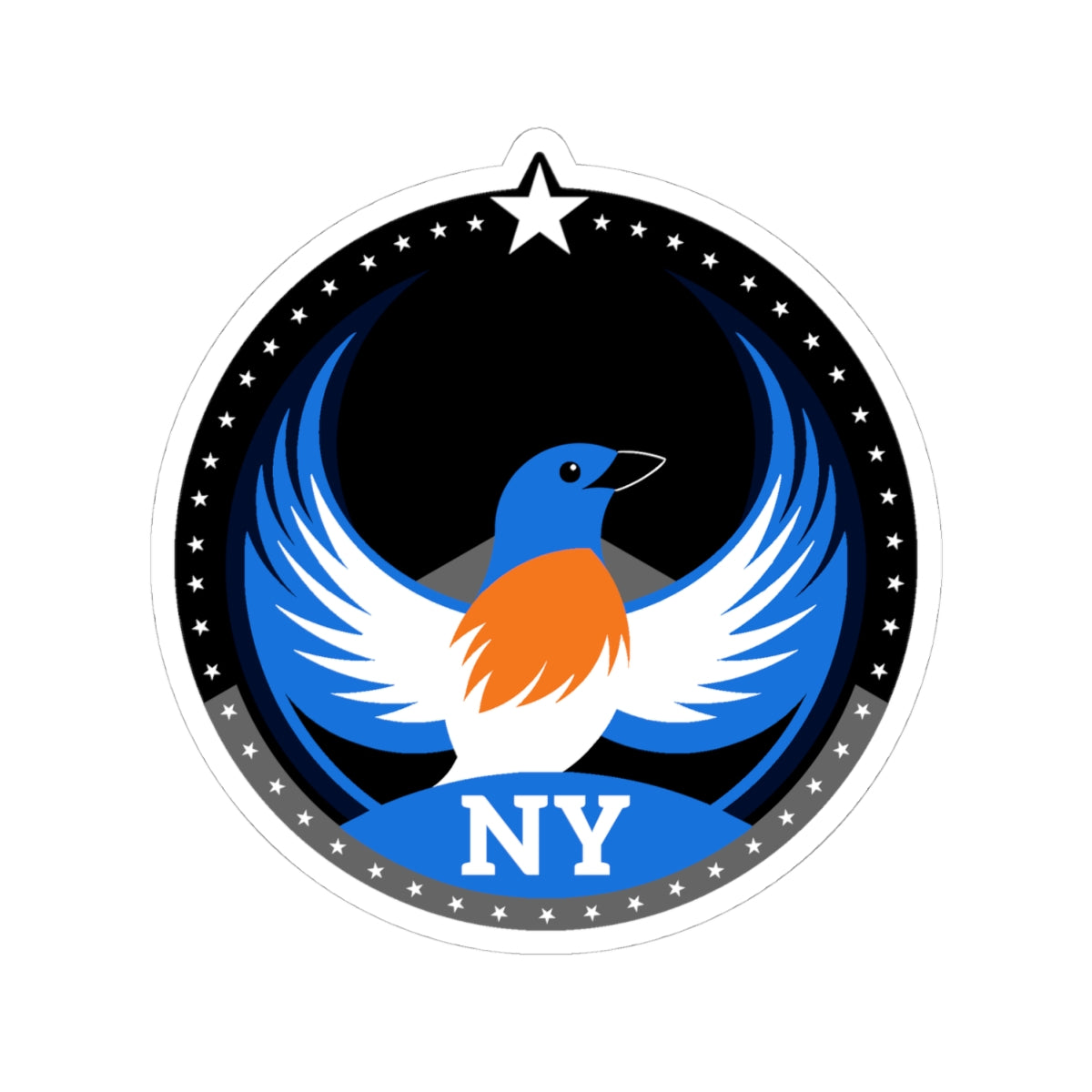 New York Eastern Bluebird Dark Kiss-Cut Sticker | Bird Rebels NY Community Pride Decal