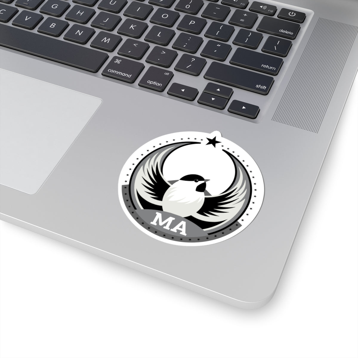 Massachusetts Black-capped Chickadee Light Kiss-Cut Sticker | Bird Rebels MA Community Pride Decal