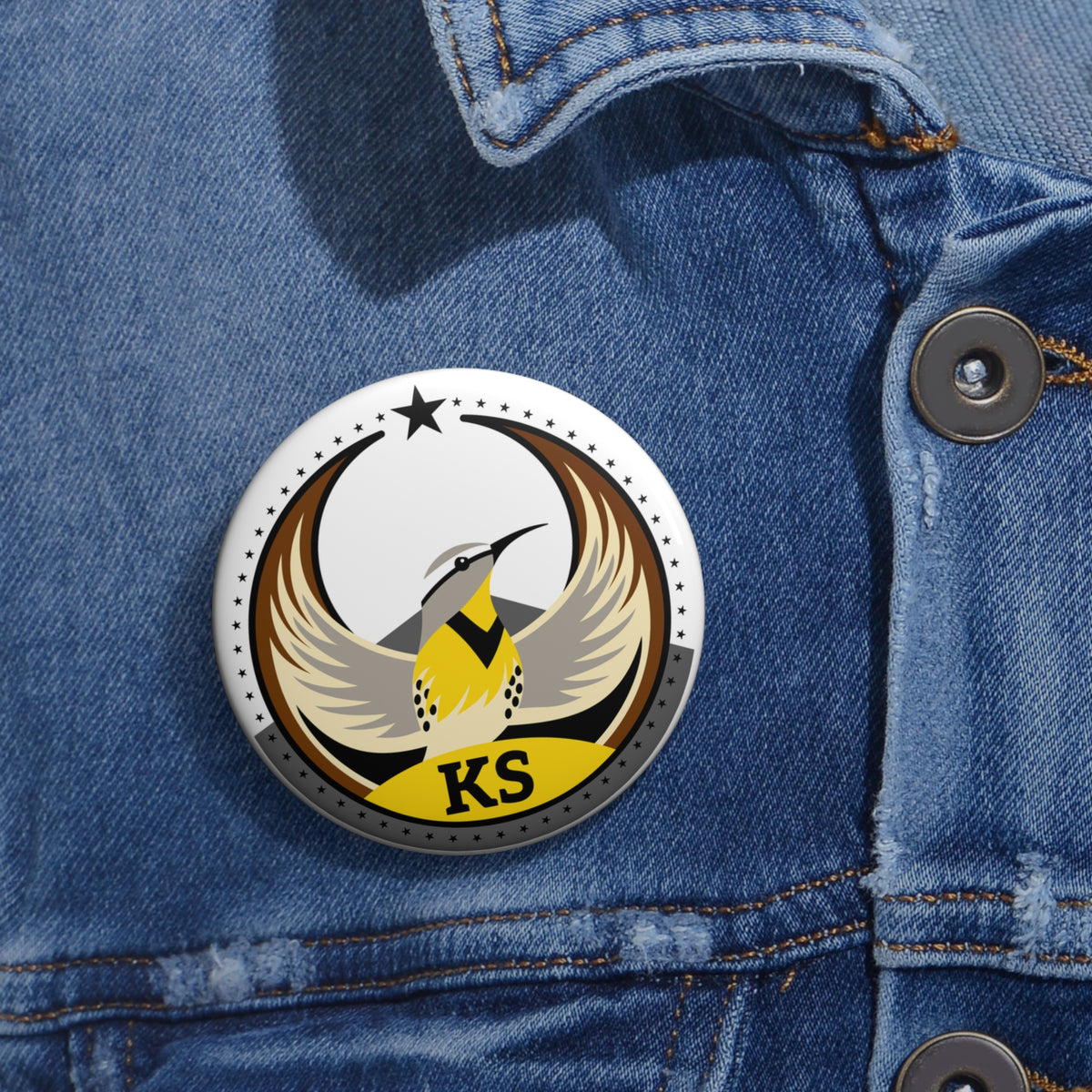 Bird Rebels Pin Button – KS – Light