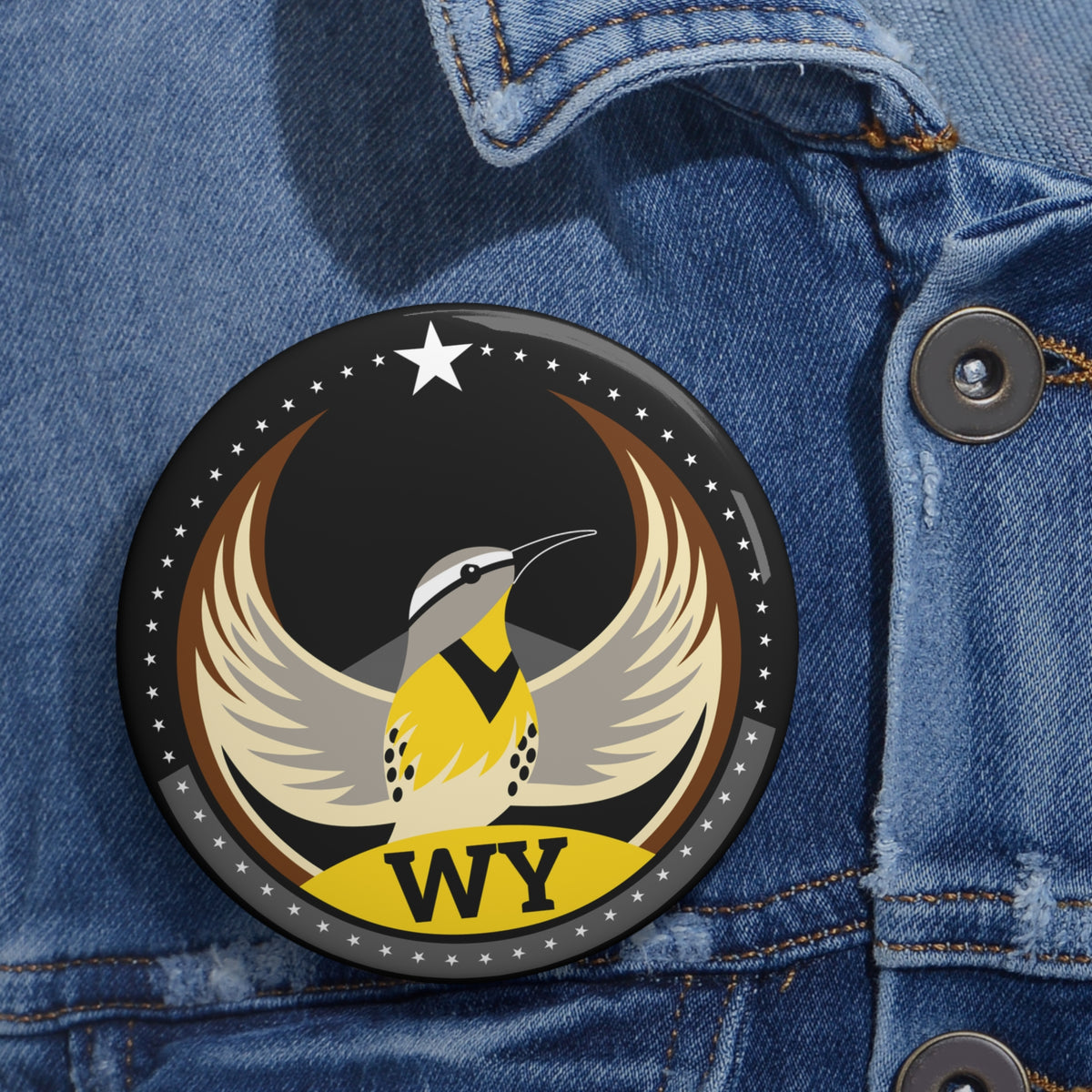 Bird Rebels Pin Button – WY – Dark