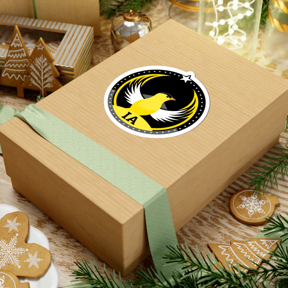 Iowa Eastern Goldfinch Dark Kiss-Cut Sticker | Bird Rebels IA Community Pride Decal