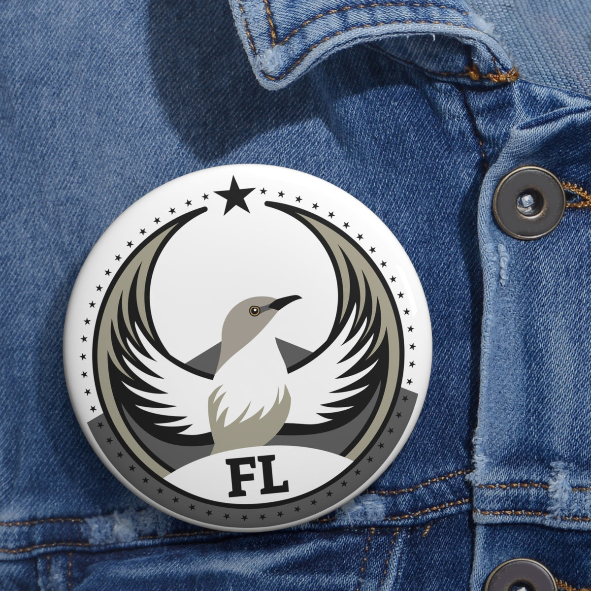 Bird Rebels Pin Button – FL – Light
