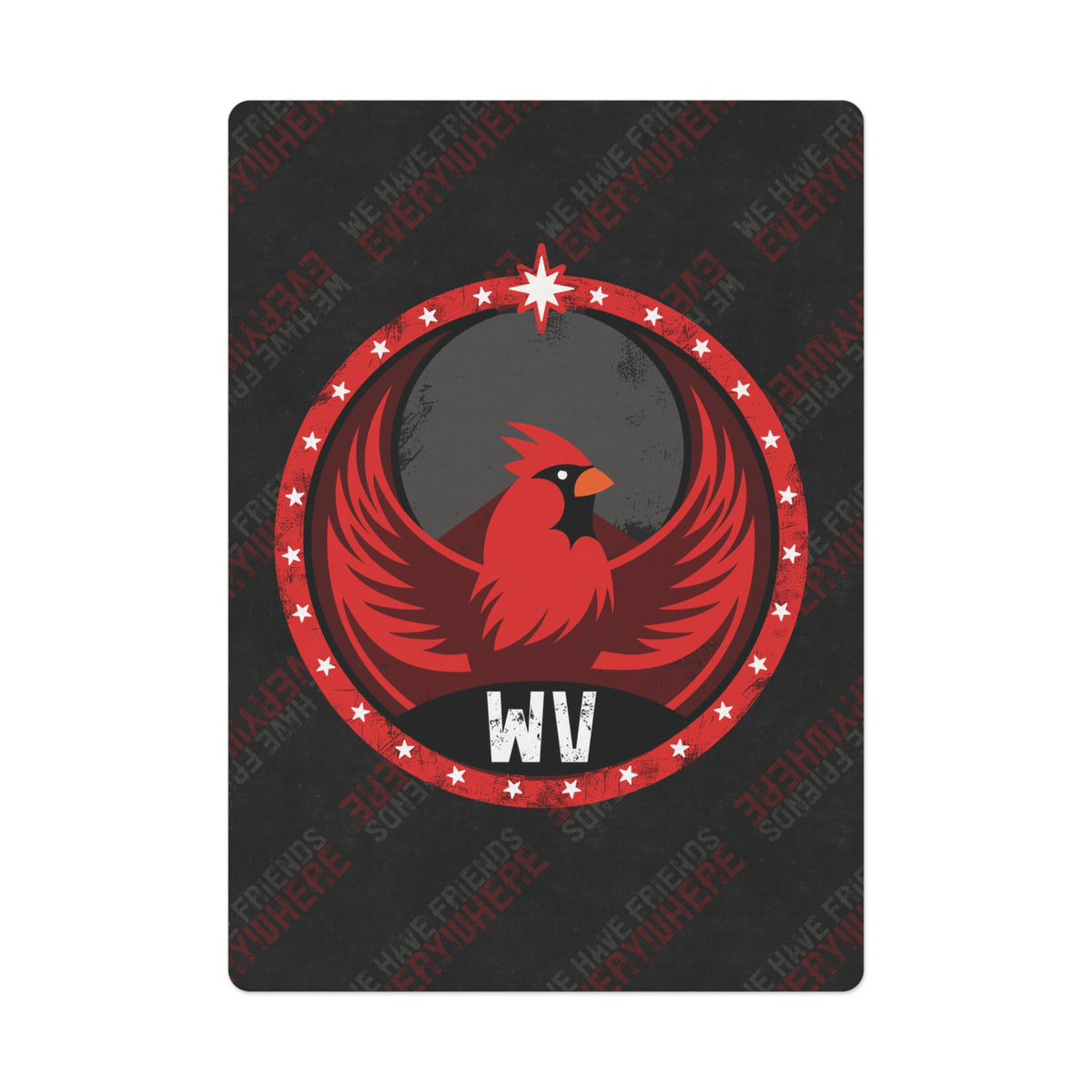 West Virginia Cardinal Rebel - Poker Cards - WV - We Have Friends Everywhere