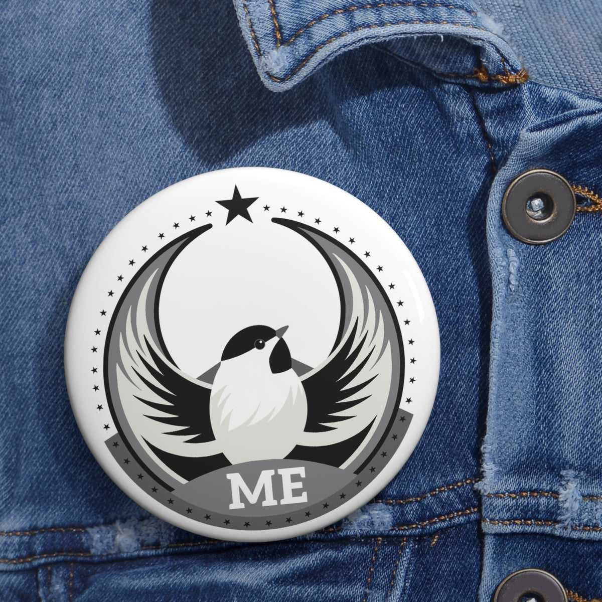 Bird Rebels Custom Pin Button – ME – Light