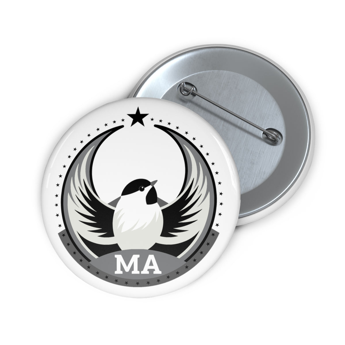 Bird Rebels Custom Pin Button – MA – Light