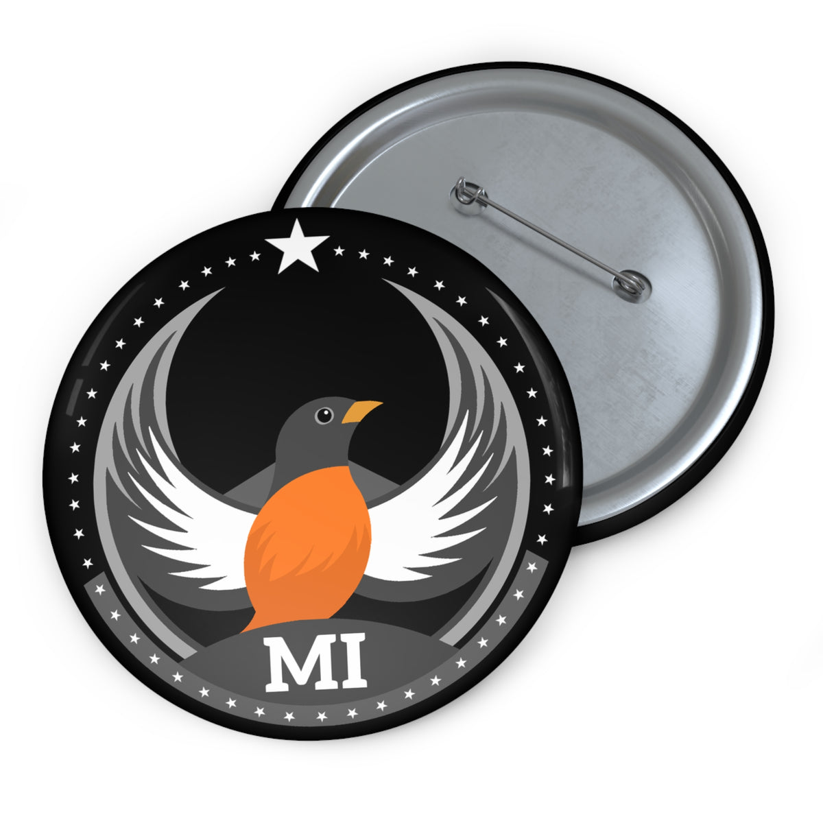 Bird Rebels Pin Button – MI – Dark