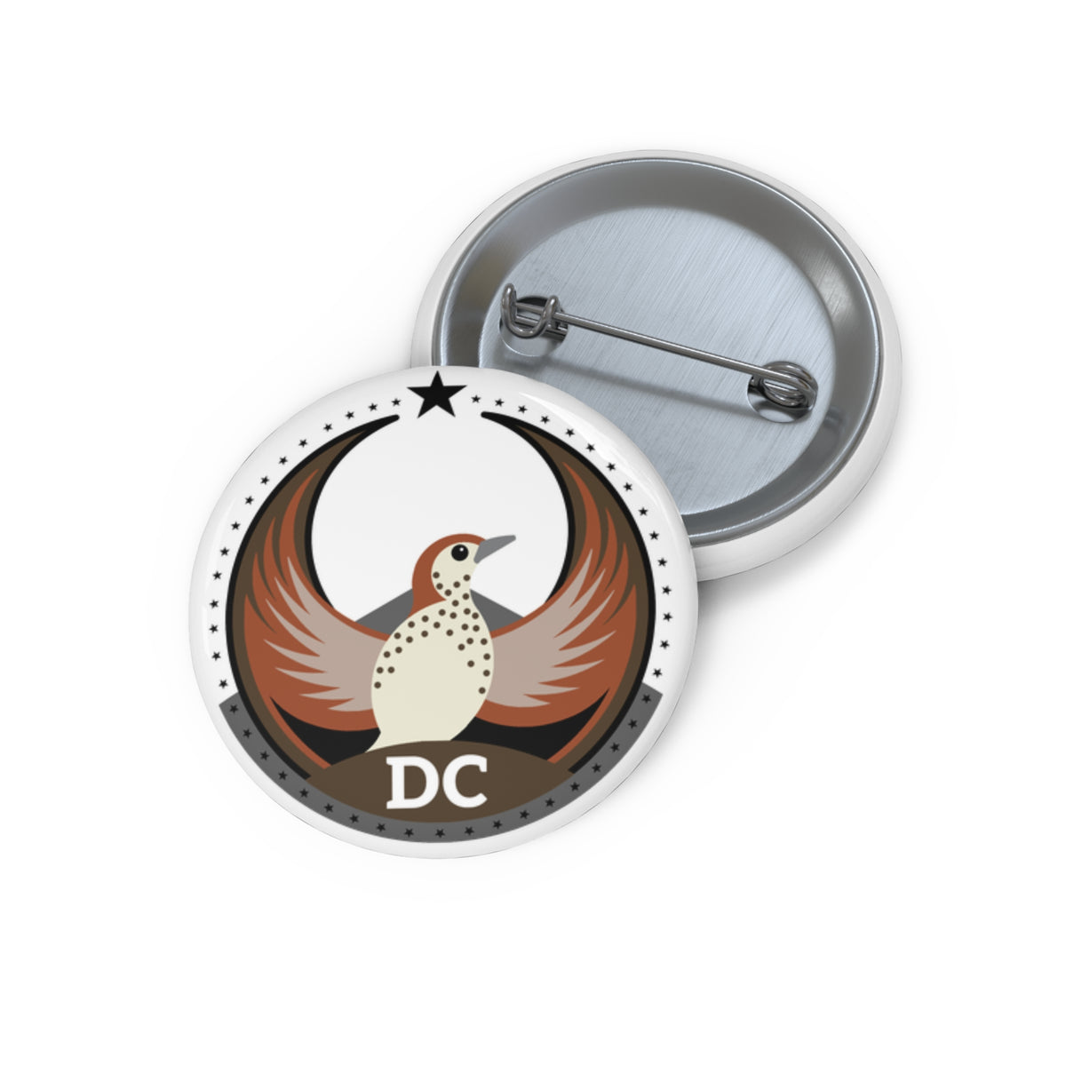 Bird Rebels Custom Pin Button – DC – Light