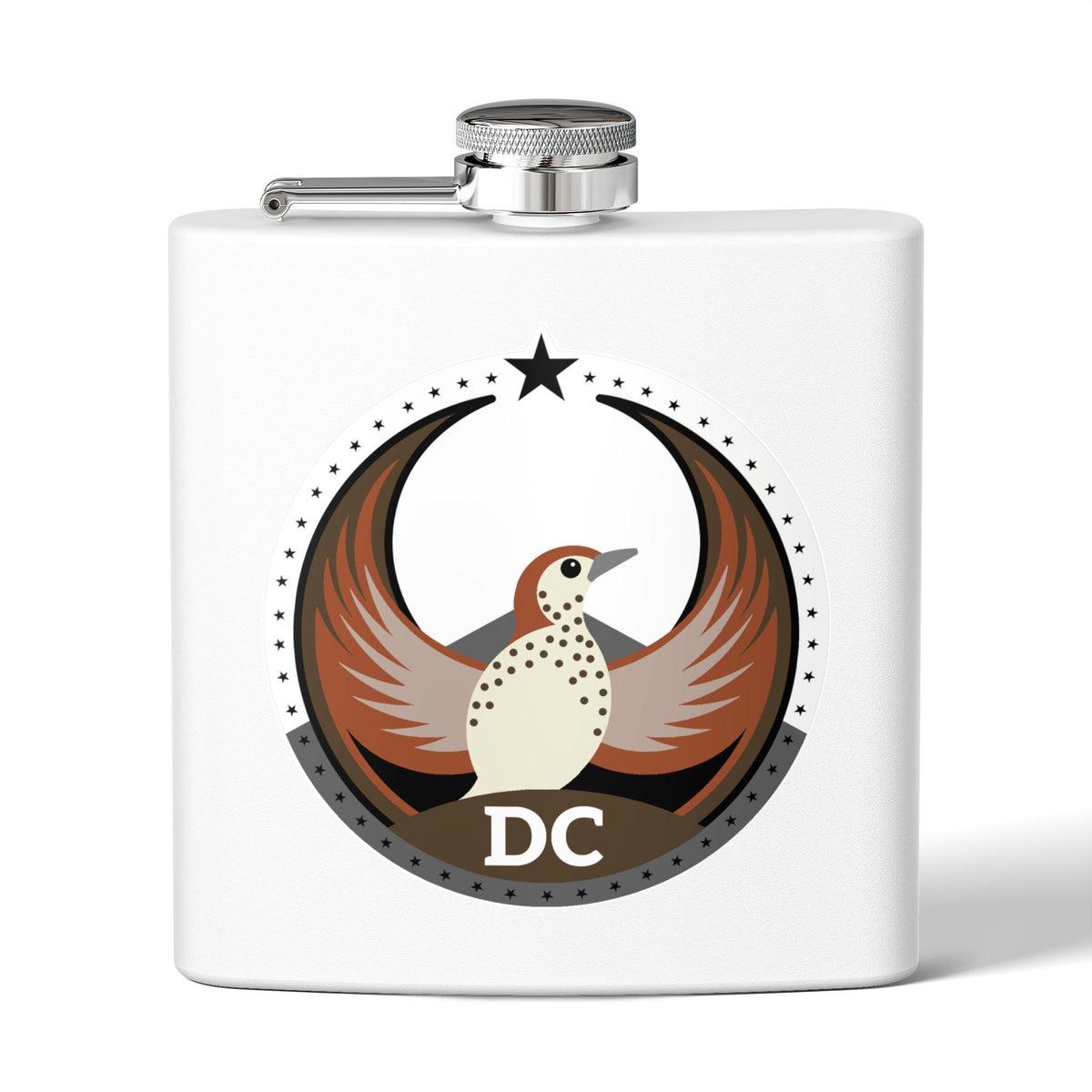 Bird Rebels 6oz Stainless Steel Flask – DC – Light