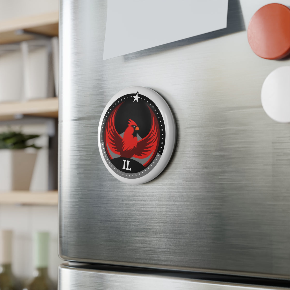 Bird Rebels Round Button Magnet – IL – Dark
