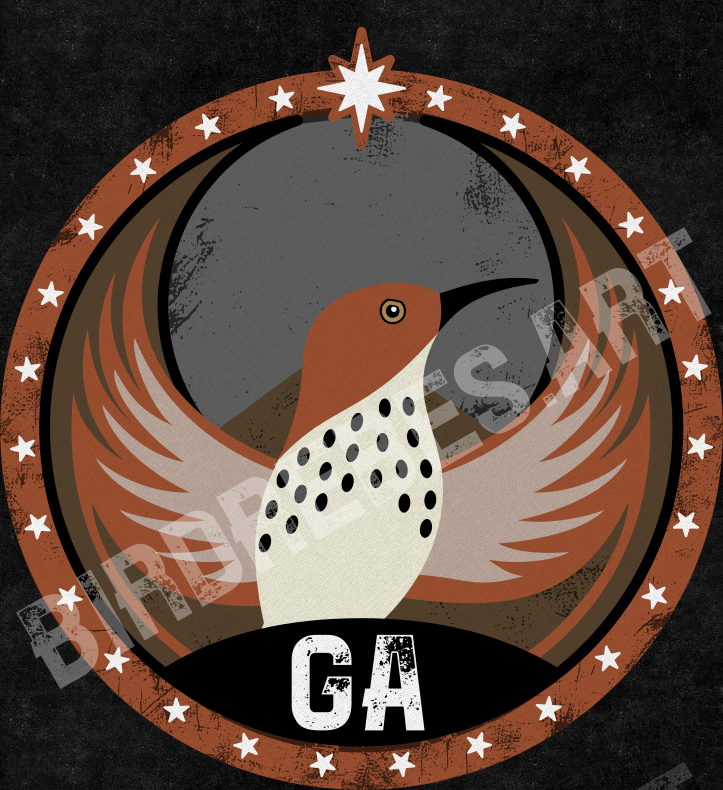 Georgia Brown Thrasher Rebel - All Power to the People - DIGITAL DOWNLOAD PACK - GA - Bird Rebels