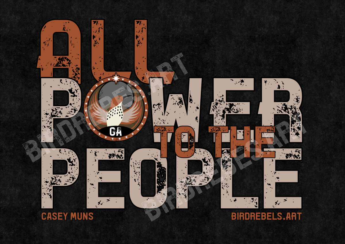 Georgia Brown Thrasher Rebel - All Power to the People - DIGITAL DOWNLOAD PACK - GA - Bird Rebels