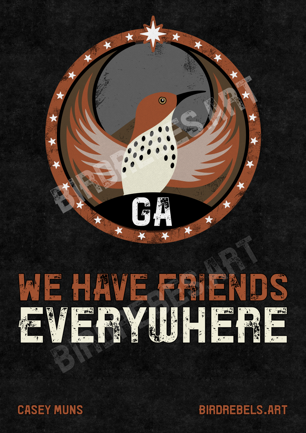 Georgia Brown Thrasher Rebel - Friends Everywhere DIGITAL DOWNLOAD PACK - GA - Bird Rebels