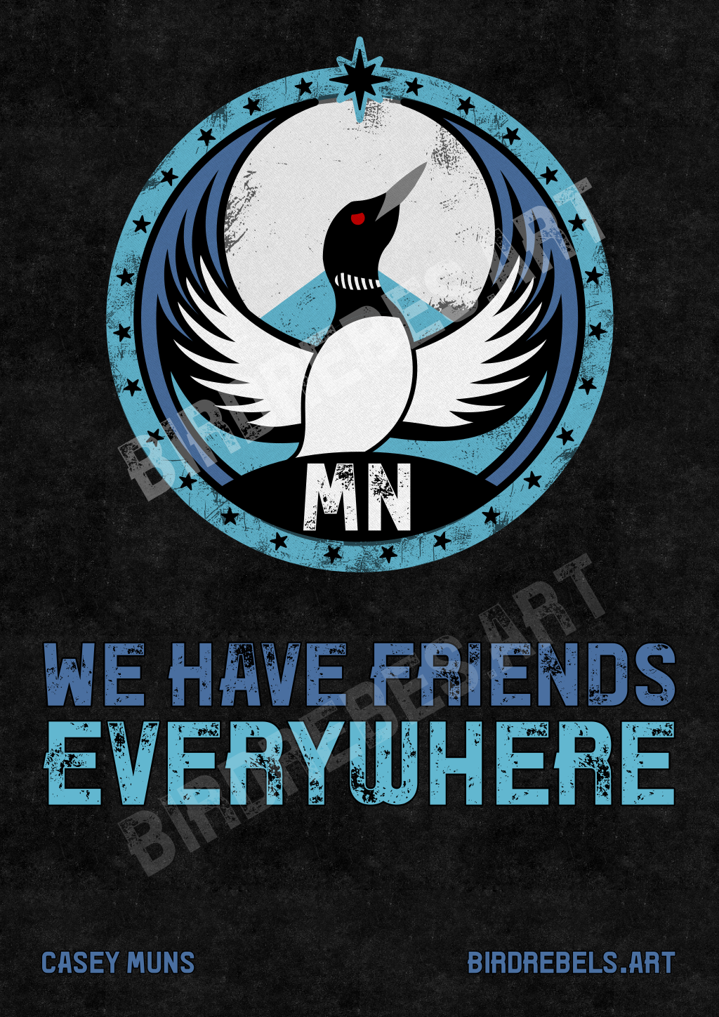 Minnesota Loon Rebel - Friends Everywhere DIGITAL DOWNLOAD PACK - MN - Bird Rebels